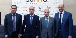 Gerente Egarsat, Albert Duaigues; Presidente Egarsat, Ramón Alberich; Presidente Mutua Balear, Joan Muntaner; Gerente Mutua Balear, Wàlfrid Ivern