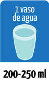 1 vaso agua = 200 - 250ml