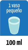 1 vaso agua pequeño = 100ml