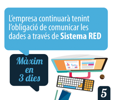 L'empresa continuarà tenint l'obligació de comunicar les dades a través de Sistema RED. Màxim en 3 dies