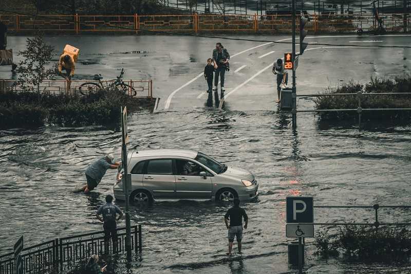 Carretera inundada